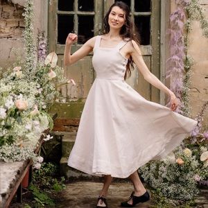 Son de Flor Seashell Linen Pinafore Dress, XL